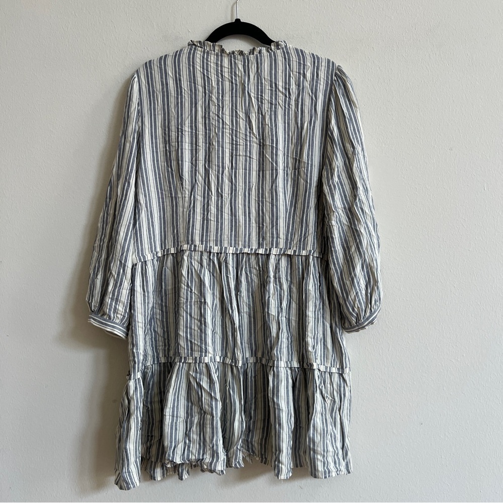 PAIGE Kylenn long sleeve tiered striped mini dress size medium - Picture 4 of 4